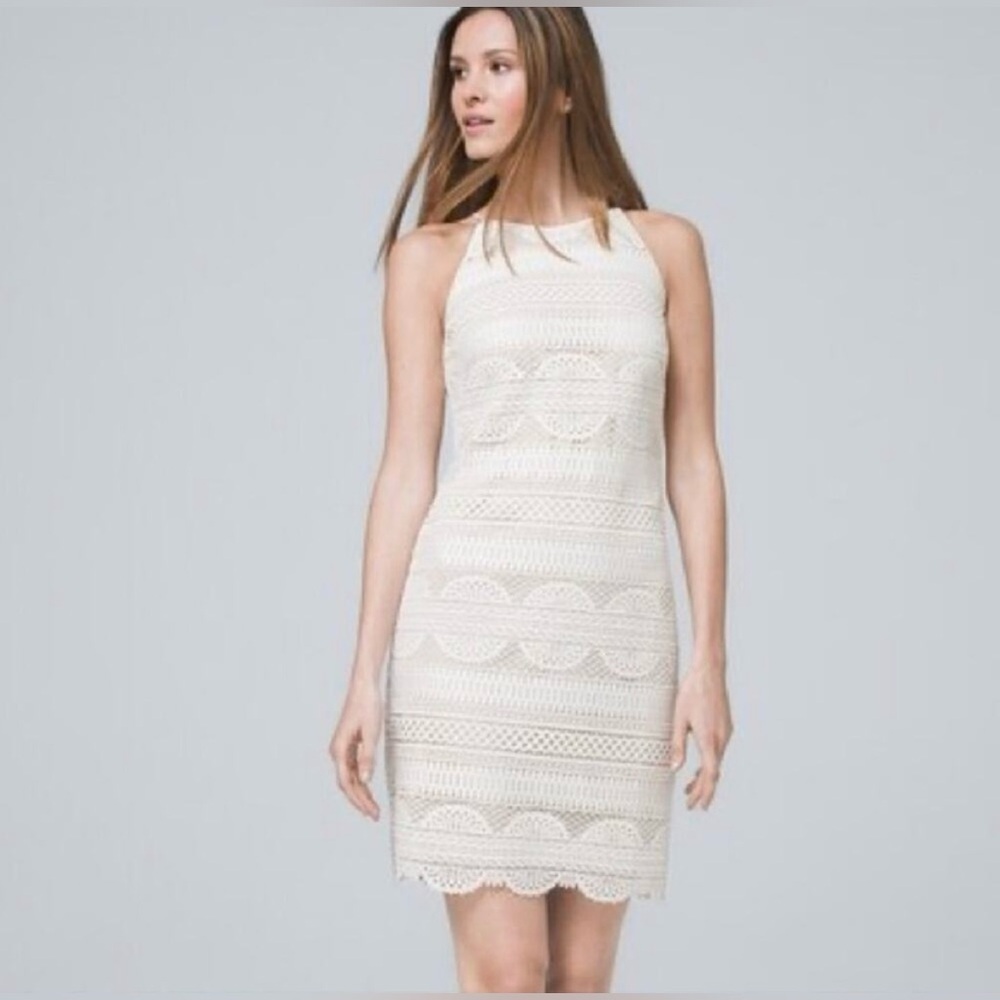 NWT White House Black Market White Lace Mini Dress